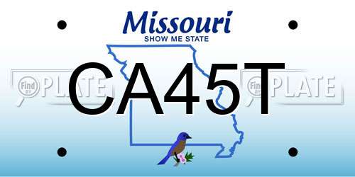 CA45T Missouri License Plate