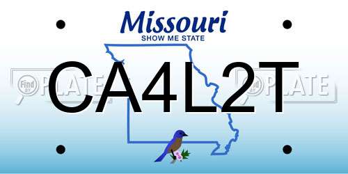 CA4L2T Missouri License Plate