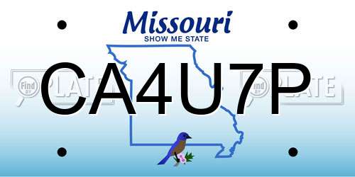 CA4U7P Missouri License Plate