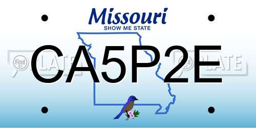 CA5P2E Missouri License Plate