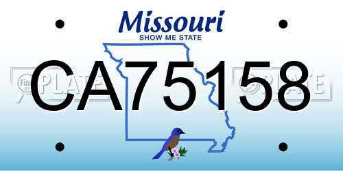 CA75158 Missouri License Plate
