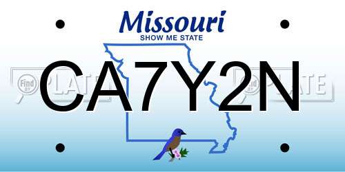 CA7Y2N Missouri License Plate