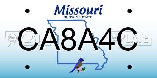 CA8A4C Missouri License Plate