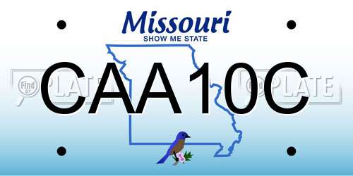 CAA10C Missouri License Plate