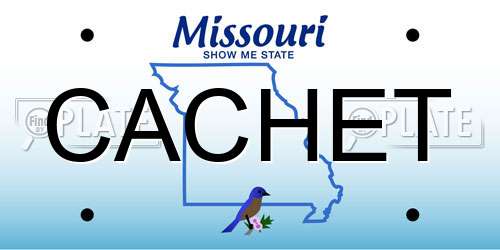 CACHET Missouri License Plate