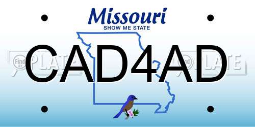 CAD4AD Missouri License Plate