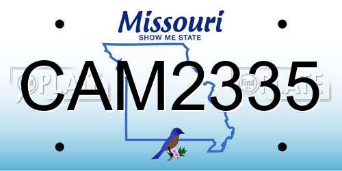 CAM2335 Missouri License Plate