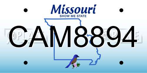 CAM8894 Missouri License Plate