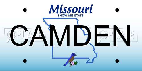 CAMDEN Missouri License Plate
