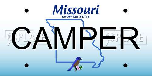 CAMPER Missouri License Plate