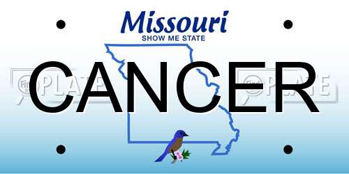 CANCER Missouri License Plate