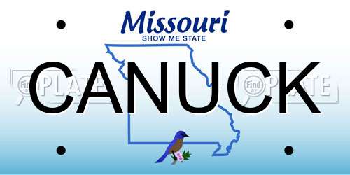 CANUCK Missouri License Plate