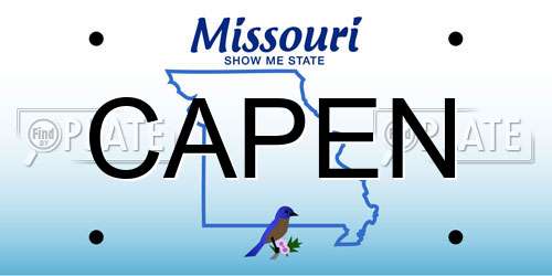 CAPEN Missouri License Plate