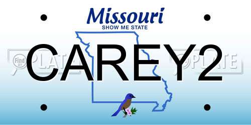 CAREY2 Missouri License Plate