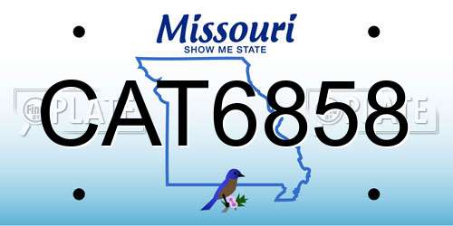 CAT6858 Missouri License Plate