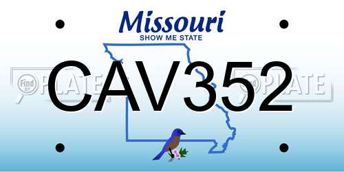 CAV352 Missouri License Plate