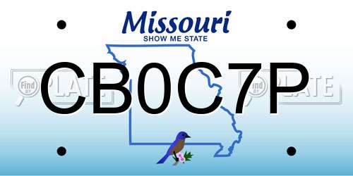 CB0C7P Missouri License Plate