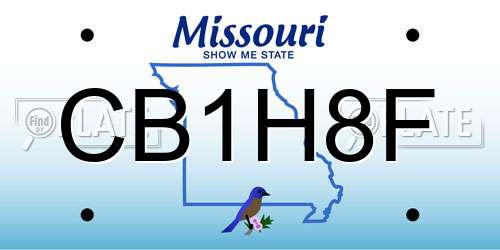 CB1H8F Missouri License Plate