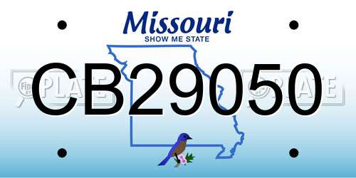 CB29050 Missouri License Plate