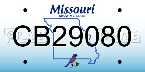 CB29080 Missouri License Plate