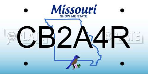 CB2A4R Missouri License Plate