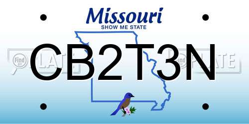 CB2T3N Missouri License Plate