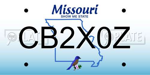 CB2X0Z Missouri License Plate