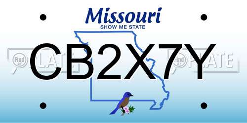 CB2X7Y Missouri License Plate