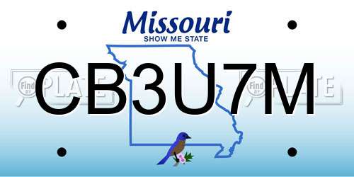 CB3U7M Missouri License Plate