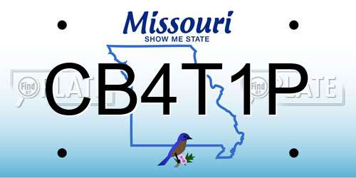 CB4T1P Missouri License Plate