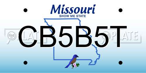 CB5B5T Missouri License Plate