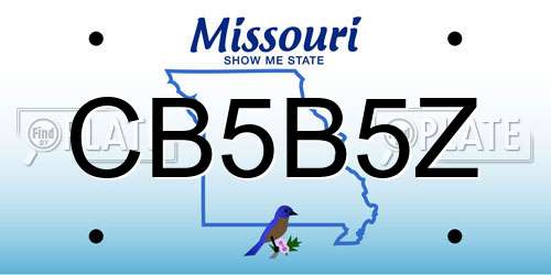 CB5B5Z Missouri License Plate