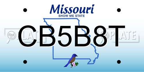CB5B8T Missouri License Plate