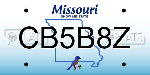 CB5B8Z Missouri License Plate