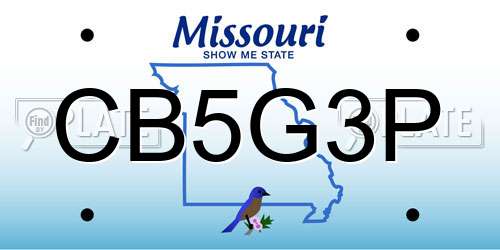 CB5G3P Missouri License Plate