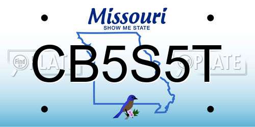 CB5S5T Missouri License Plate