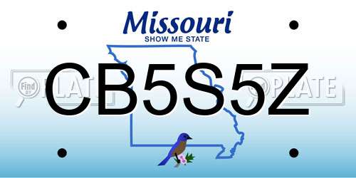 CB5S5Z Missouri License Plate
