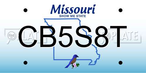 CB5S8T Missouri License Plate