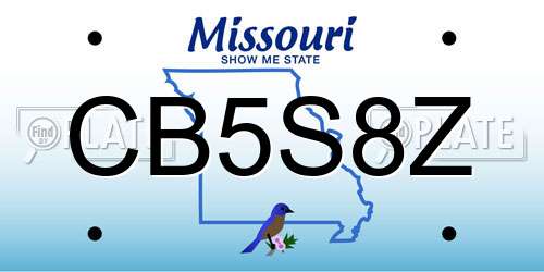 CB5S8Z Missouri License Plate