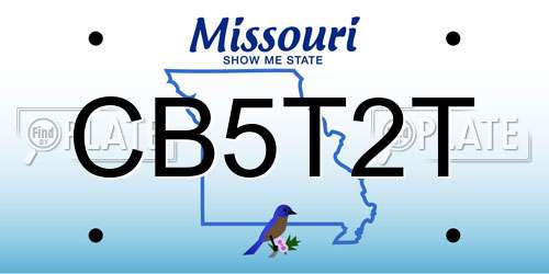 CB5T2T Missouri License Plate