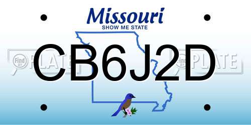 CB6J2D Missouri License Plate