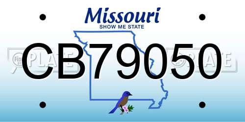 CB79050 Missouri License Plate