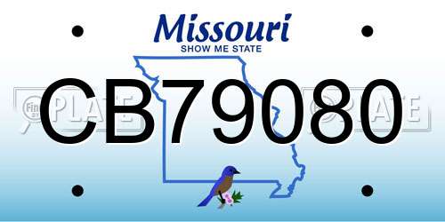 CB79080 Missouri License Plate