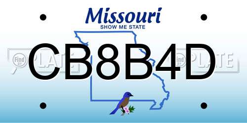 CB8B4D Missouri License Plate