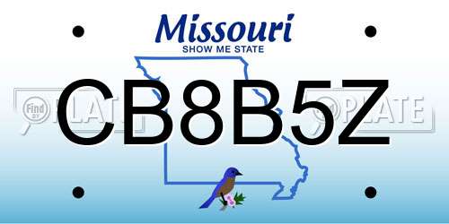 CB8B5Z Missouri License Plate