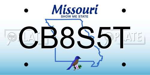 CB8S5T Missouri License Plate