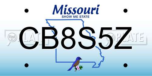 CB8S5Z Missouri License Plate