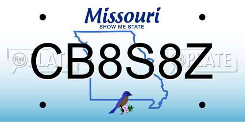 CB8S8Z Missouri License Plate