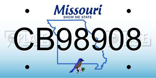 CB98908 Missouri License Plate