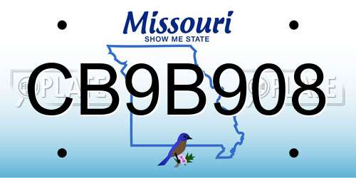 CB9B908 Missouri License Plate